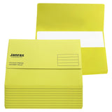 Pack of 10 Yellow Card Premium Foolscap Document Wallets