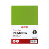 Pack of 8 A4 Plain Light Green Dyslexia Overlay Reading Sheets – PET Material, Rounded Corners