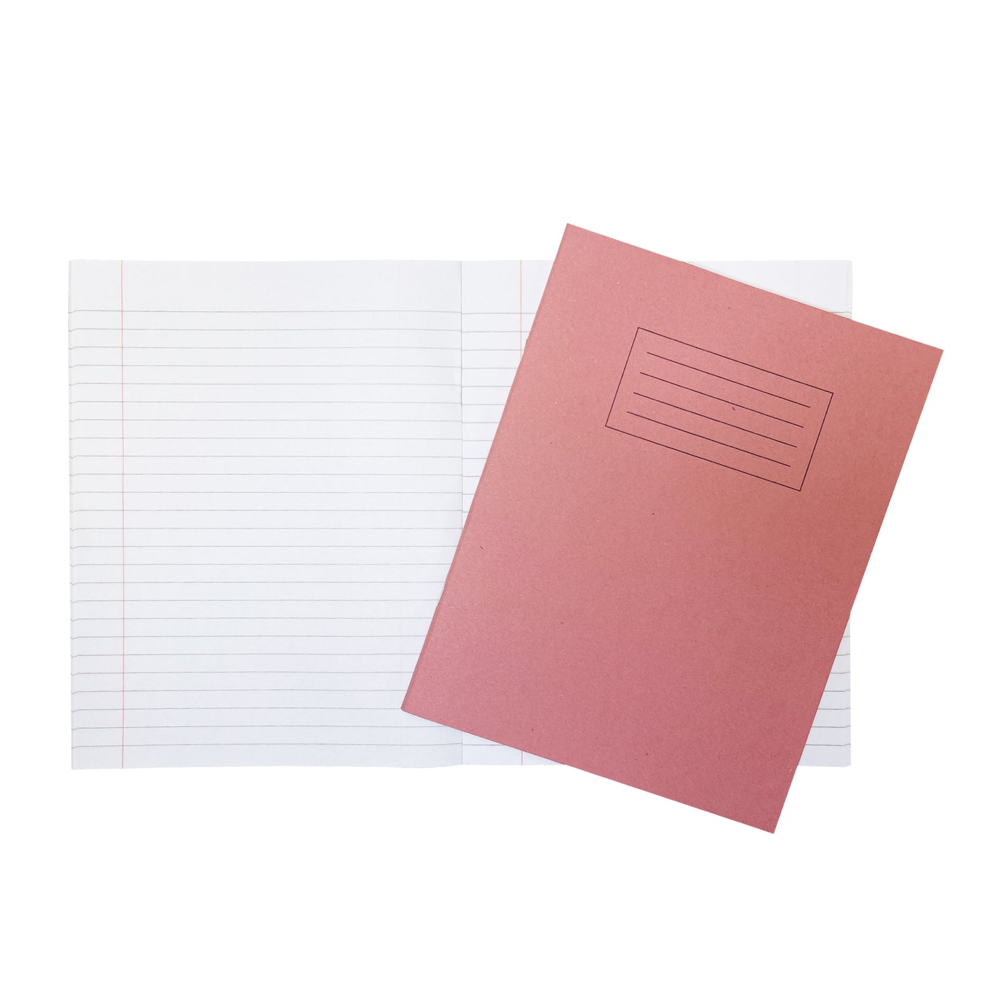 Janrax 9x7" Pink 80 Page Feint Ruled with Margin Exercise Book WF Paper with 225gsm Manilla Cover