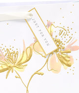 Floral White Lotus Design Large Gift Bag