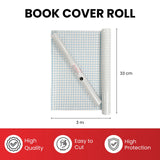 Janrax 33cm x 3m Clear Glossy CPP 0.06mm Thick Self-Adhesive Book Cover Roll