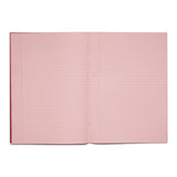 Rhino A4 48 Page Red with Pink Tinted Paper 8mm Lined with Margin Exercise Book