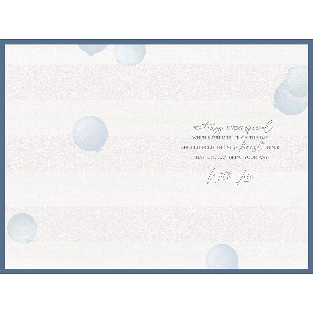 Elegant Blue Balloons and Gold Stars Design Nephew Birthday Card