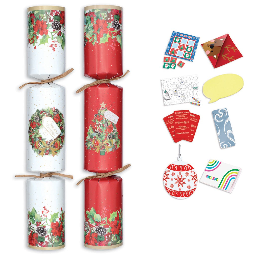 Pack of 8 12" Foliage Family Christmas Dinner Crackers