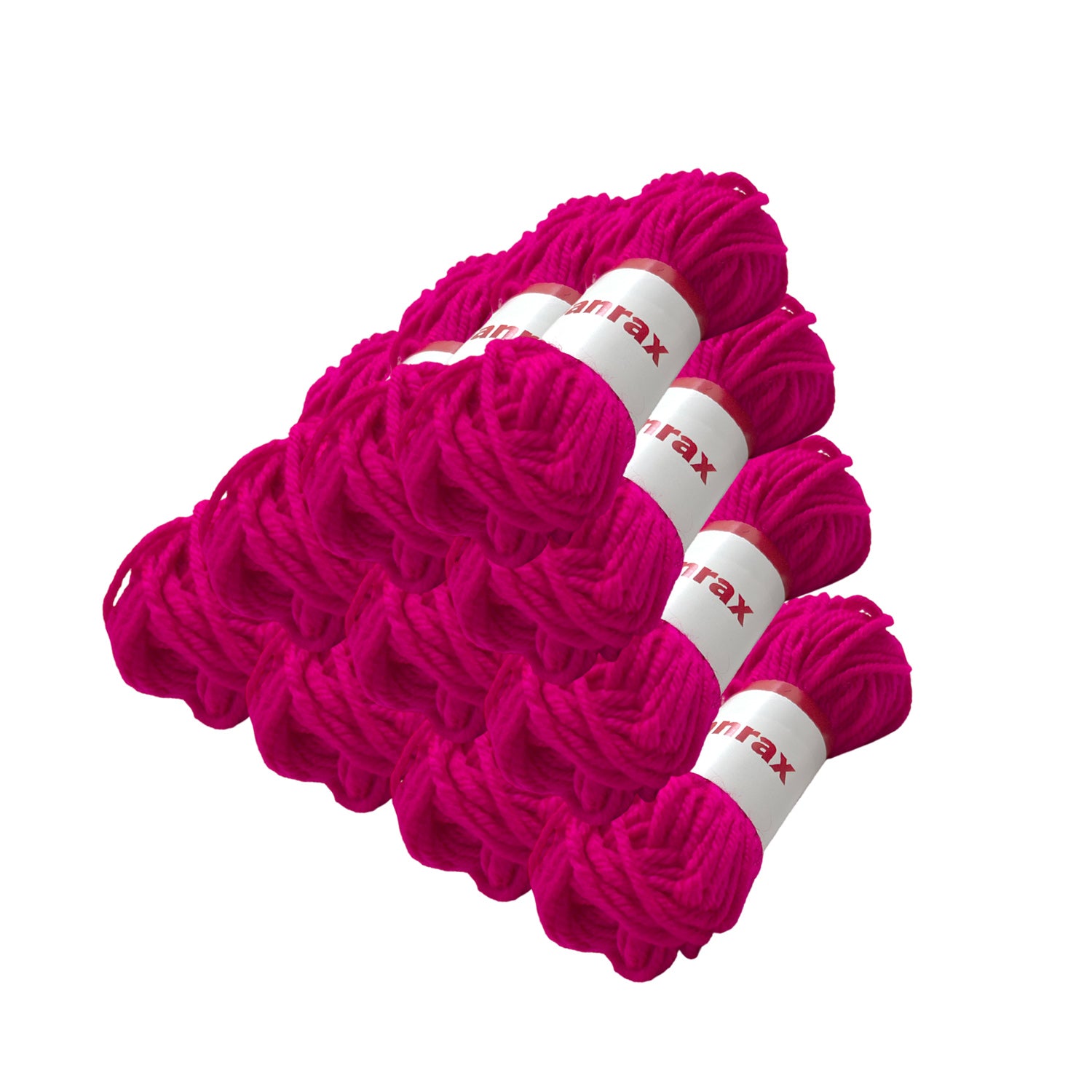 Pack of 5 Hot Pink Acrylic Yarn Rolls – 10g each, 4 Strand 8 Ply Knitting Wool