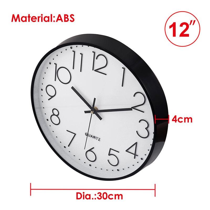 12" Plastic Shell Quartz Clock
