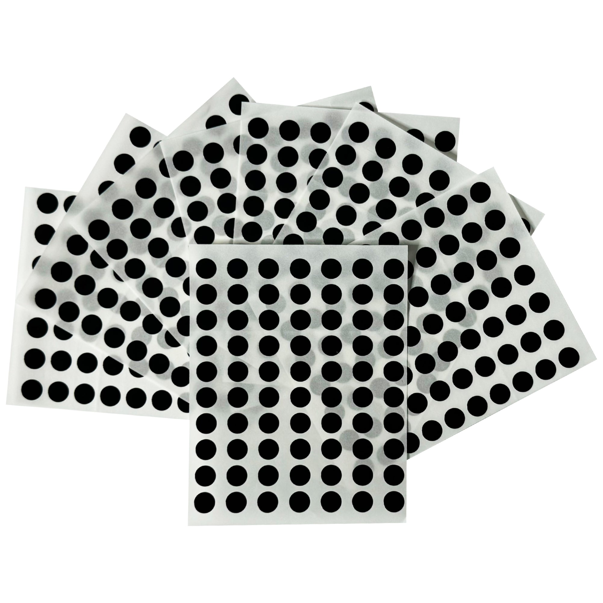 Pack of 560 Black 8mm Round Labels - Stickers