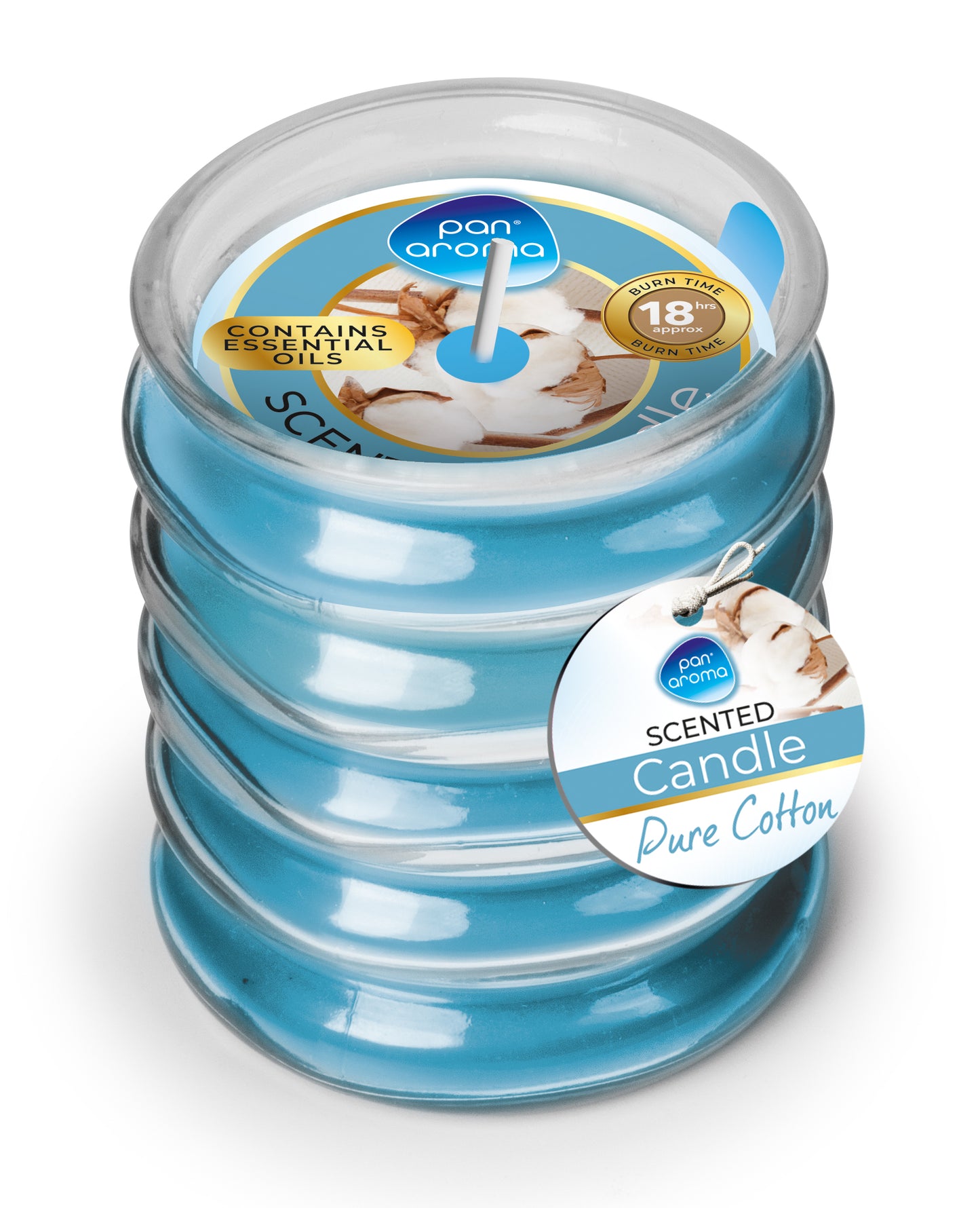 Pan Aroma Pure Cotton Ribbed Glass Candle 120g