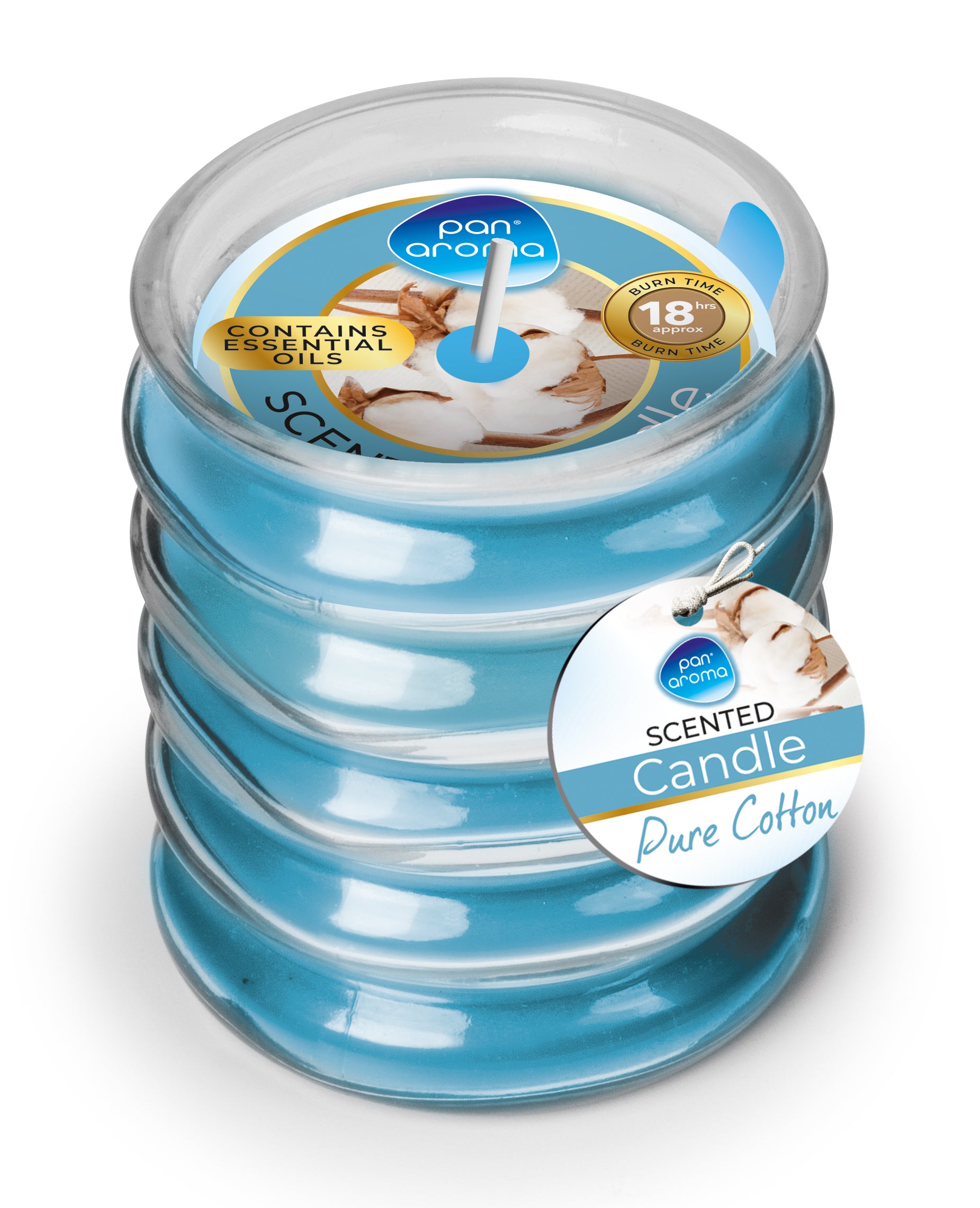 Pan Aroma Pure Cotton Ribbed Glass Candle 120g