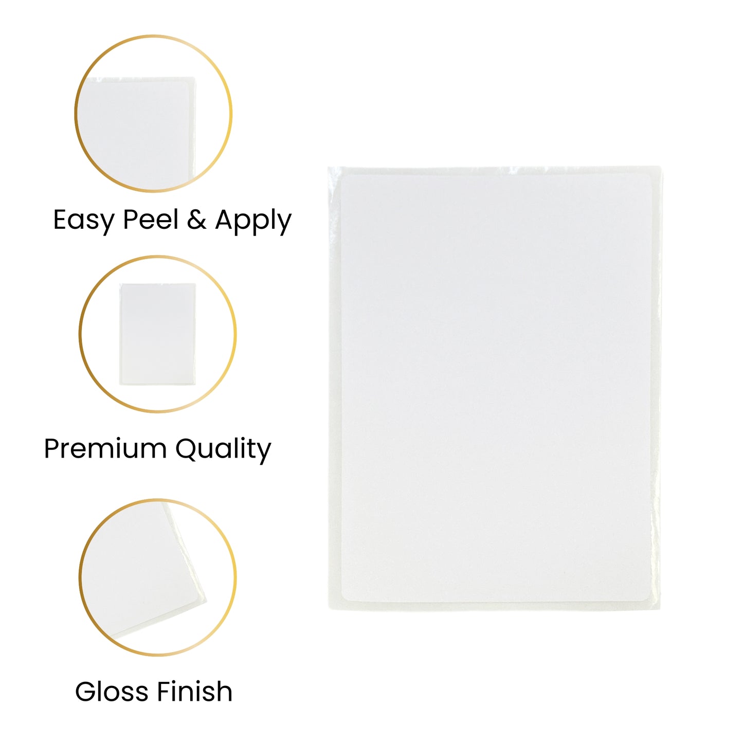 Pack of 7 White 80x110mm Rectangular Labels - Adhesive Stickers