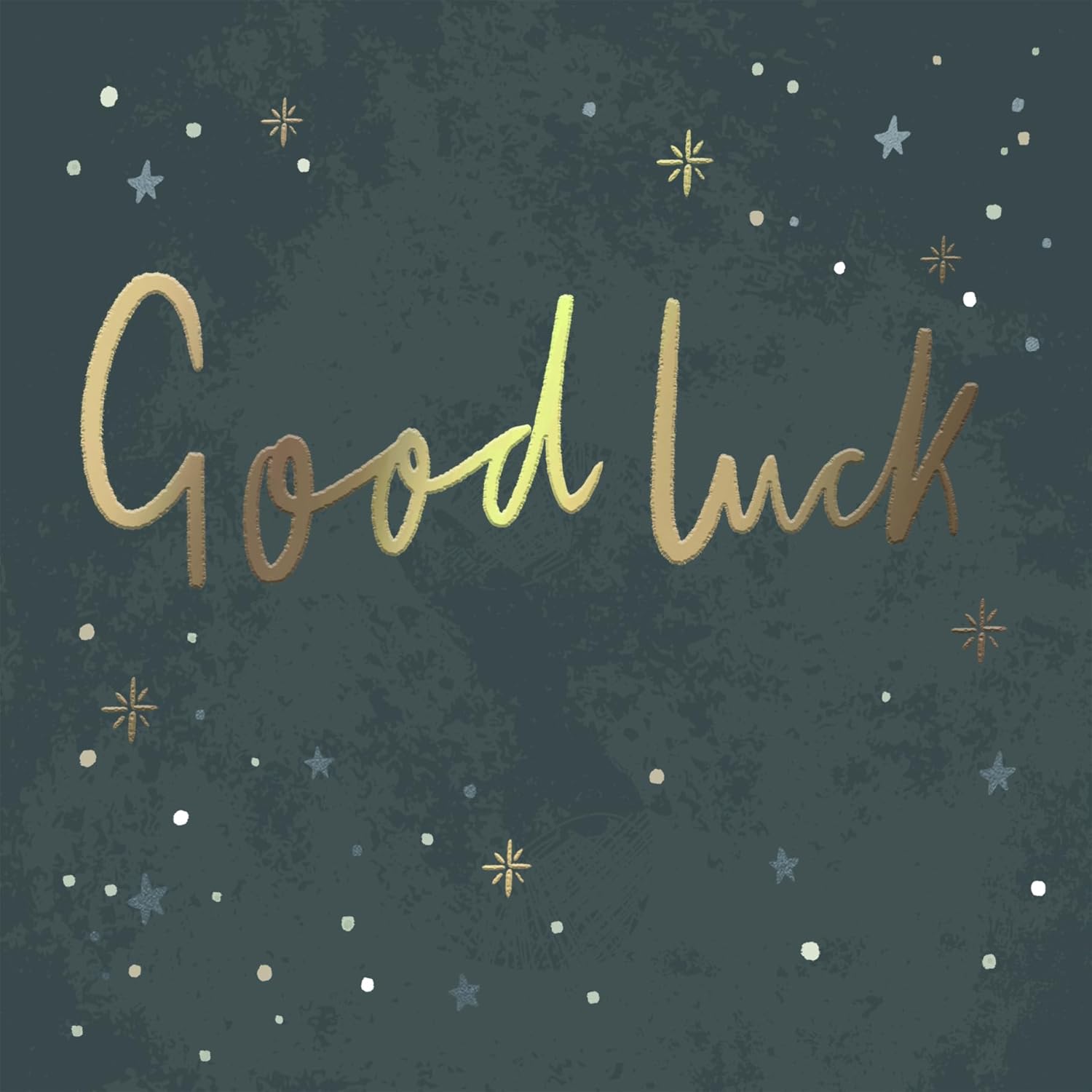 Contemporary Luxury Foiled Design Good Luck Card