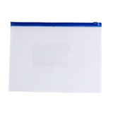 Pack of 12 A5 Clear Zippy Bags with Blue Zip