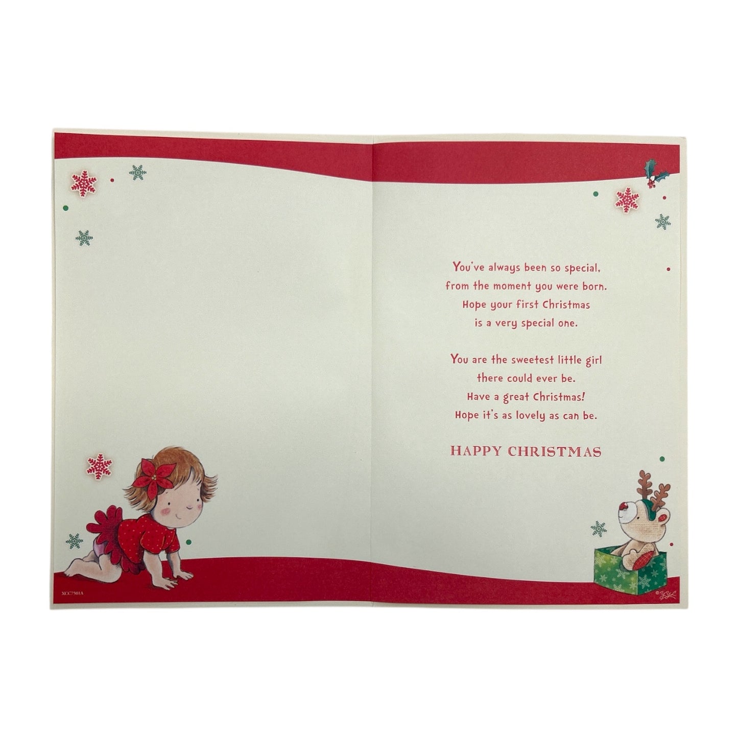 For a Special Baby Girl First Christmas with Badge Card
