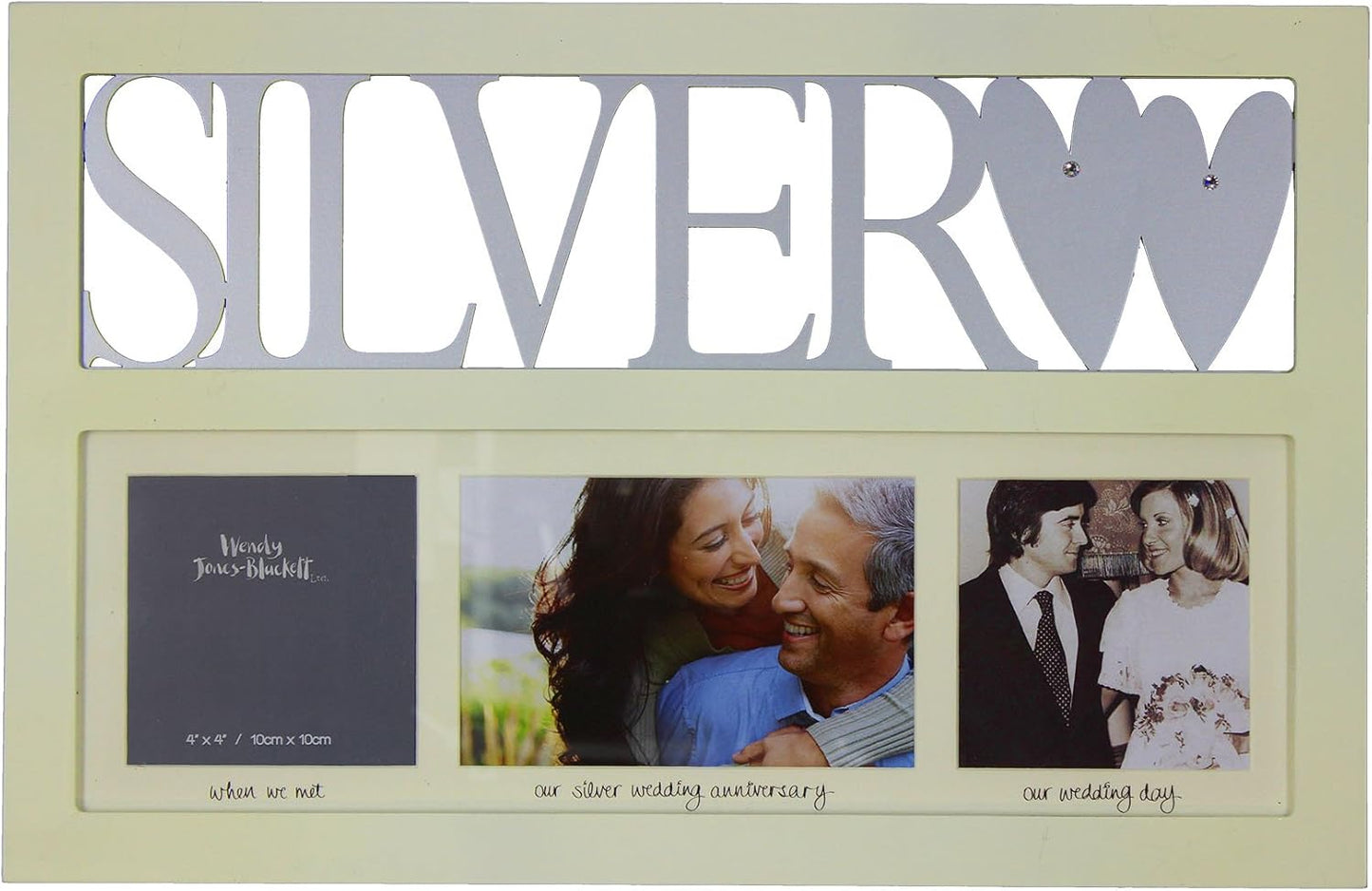 Wendy Jones-Blackett Collage 42cm Wooden Photo Frame Silver (25th) Anniversary