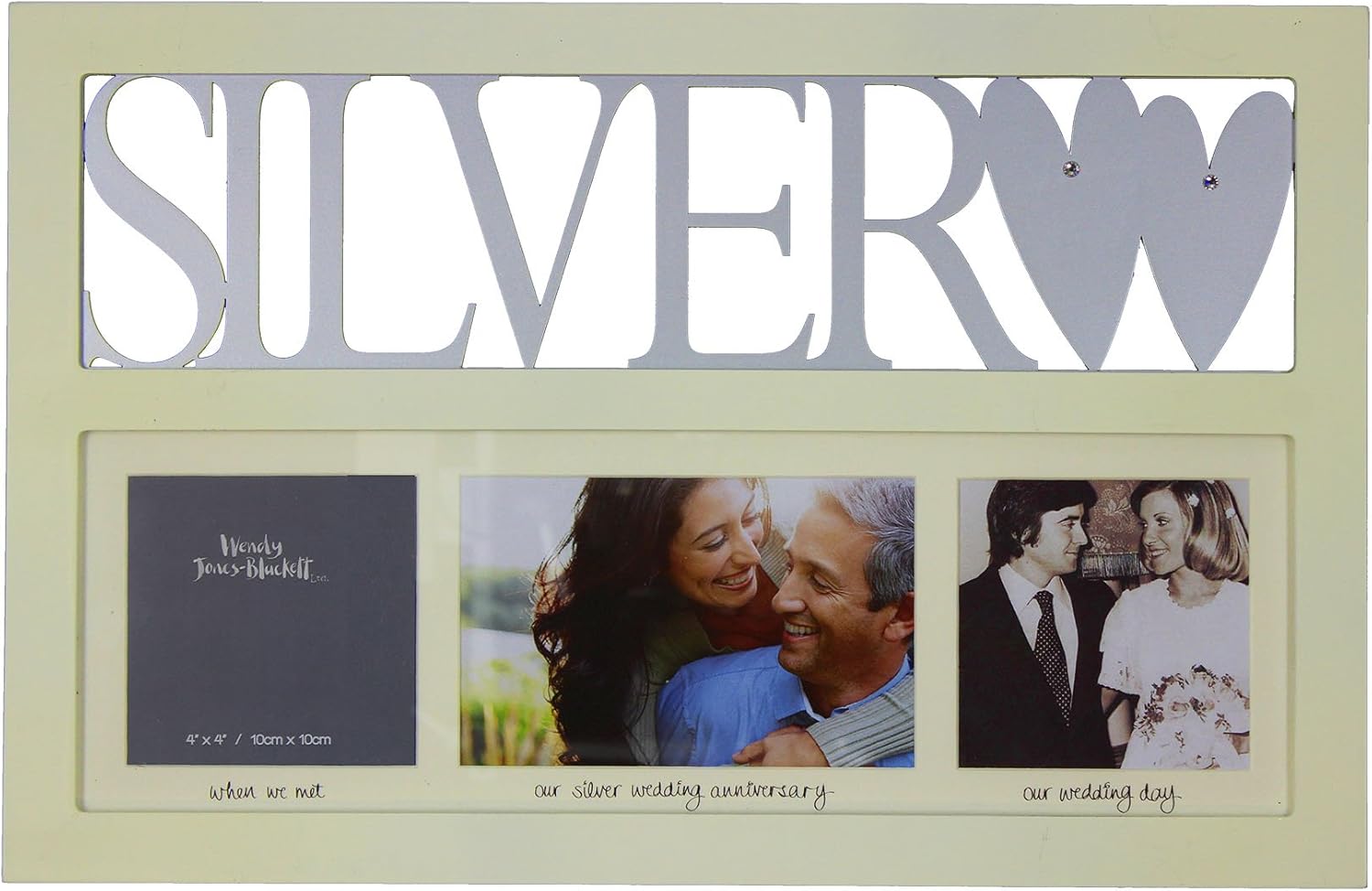 Wendy Jones-Blackett Collage 42cm Wooden Photo Frame Silver (25th) Anniversary