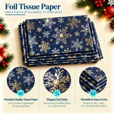 Pack of 5 Winter Christmas Snowflakes Design 50 x 70 cm Luxury Silver Foil Tissue Sheets