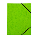 A4 Neon Green Card 3 Flap Folder With Elastic Closure