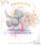 Bear With Bouquet Behind Back Thinking Of You Card