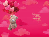Bear With Balloons 3D Photo Finish Keepsake Girlfriend Birthday Card