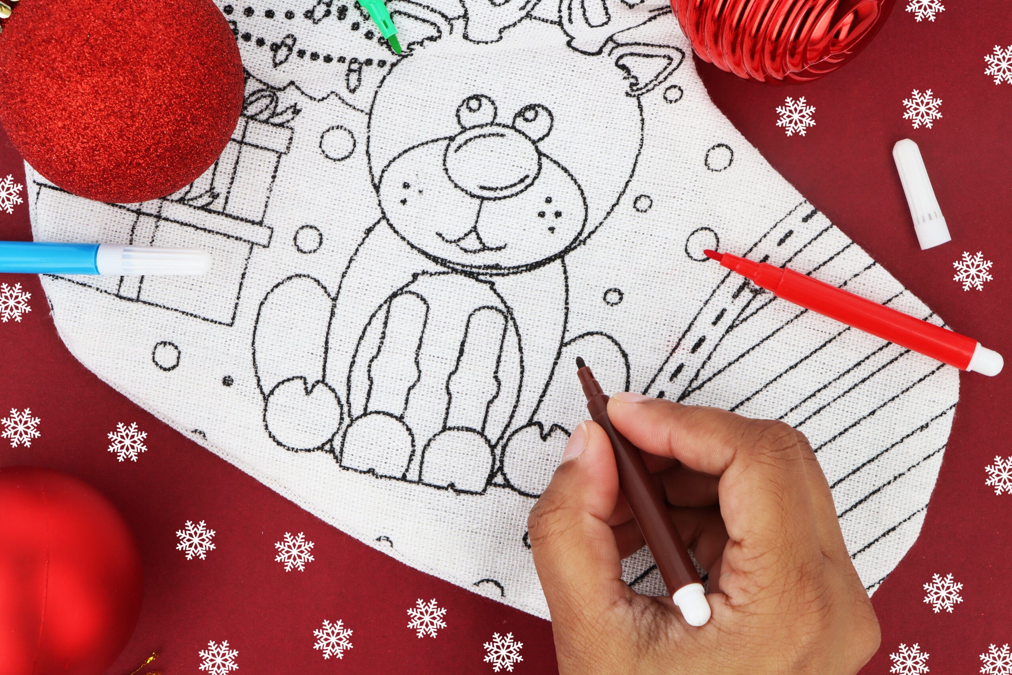Christmas Colour-Your-Own Stocking (36cm x 15cm)