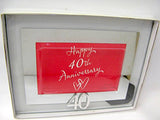 40th / Ruby Anniversary Glass Mirror Motif Photo Frame
