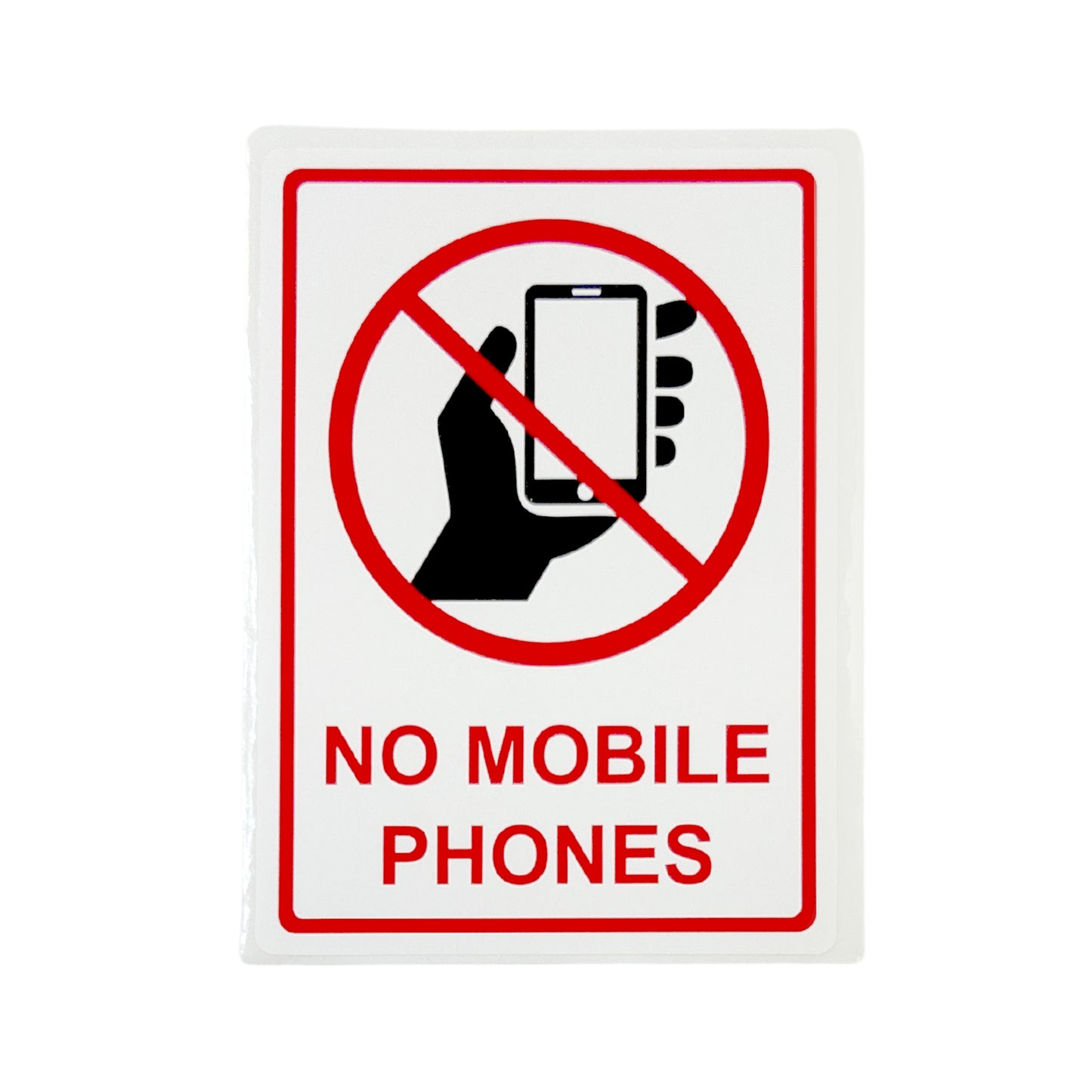 Pack of 3 No Mobile Phone Sign Self Adhesive Labels 80x110mm