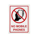 Pack of 3 No Mobile Phone Sign Self Adhesive Labels 80x110mm