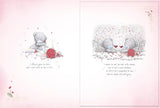 Bears Sat At Table Beautiful Fiancée Luxury Boxed Handmade Valentine's Day Card {DC}