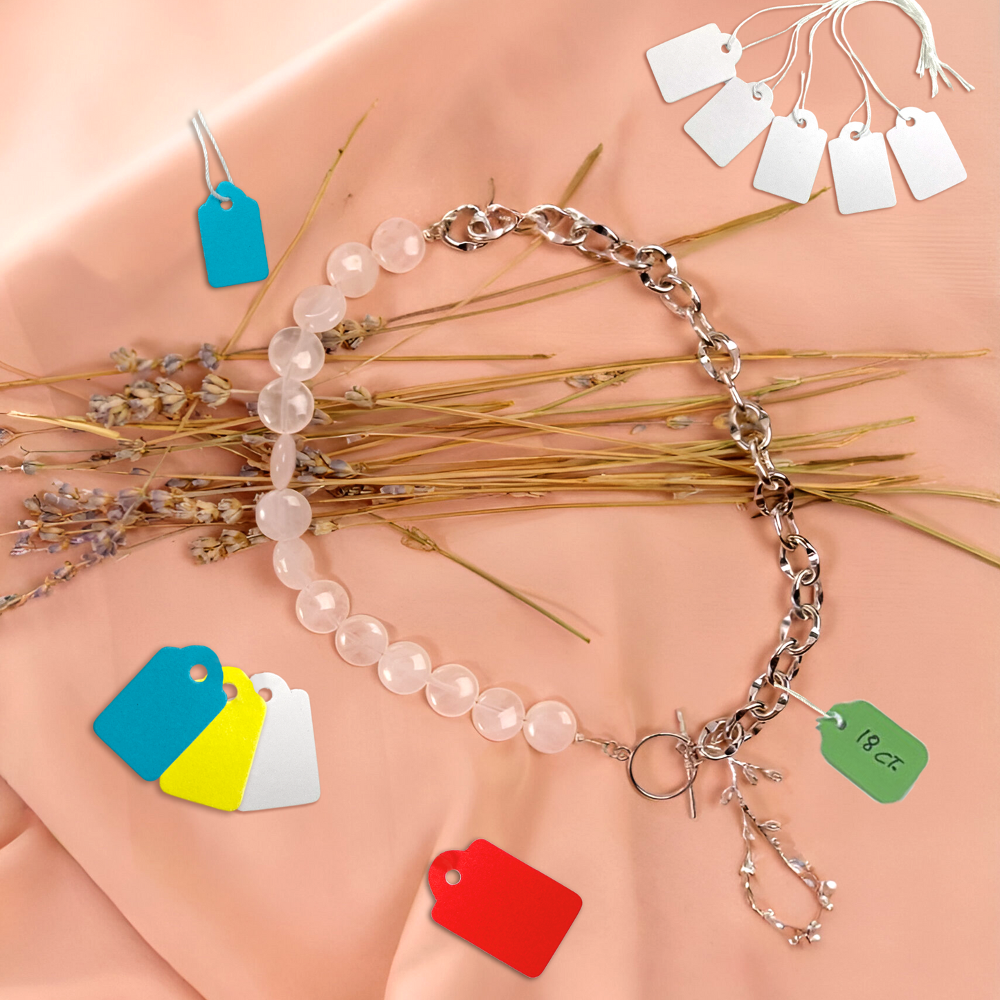 Pack of 100 Large Buff Strung Tags 36 x 53mm