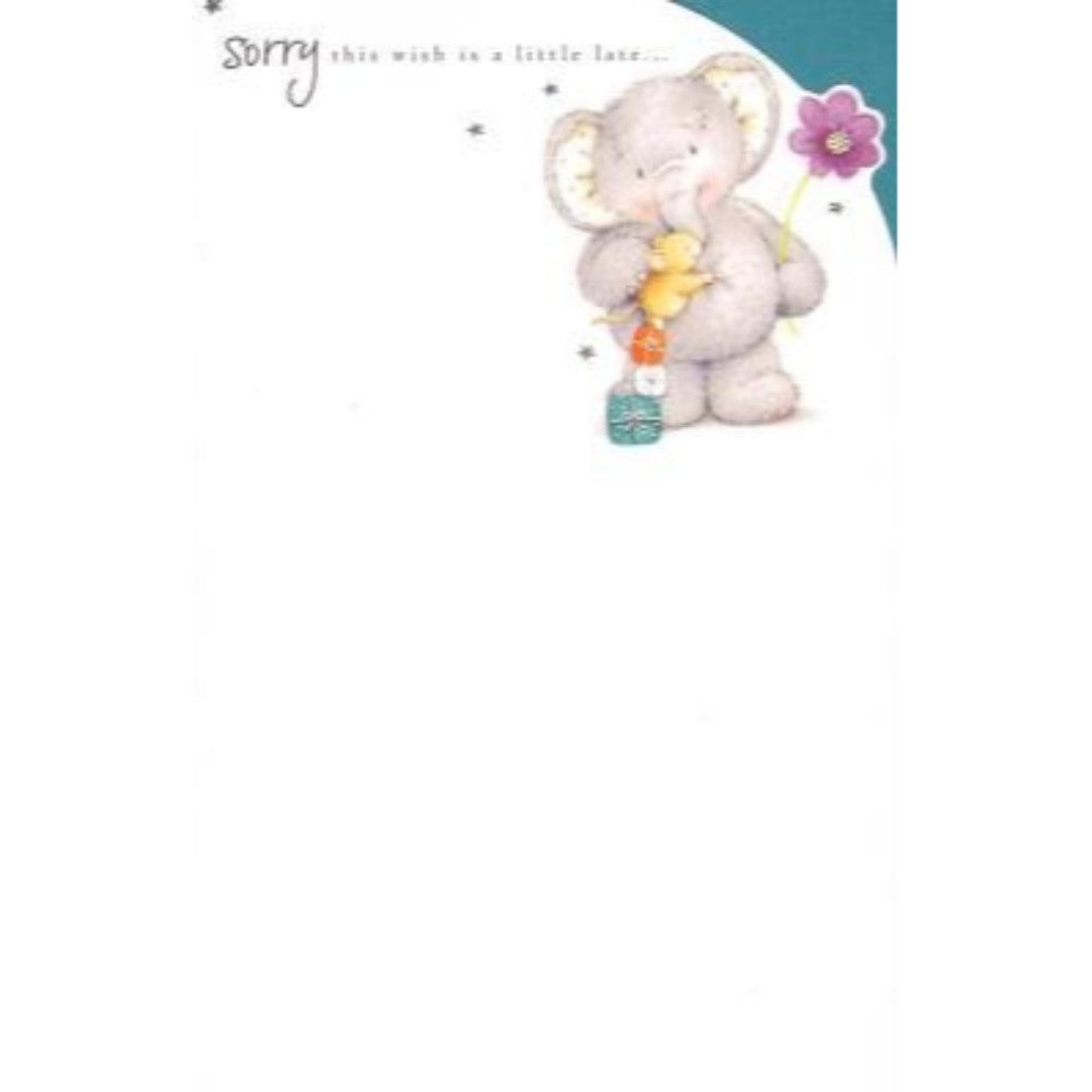 Sorry this wish is a little late..., Elliot & Buttons Greetings Card 