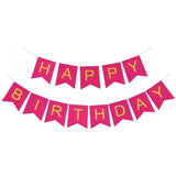 Rose Red Happy Birthday Party Banner