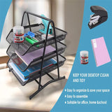 Silver Office Mesh Tray For Organizer 35 × 30 × 27cm