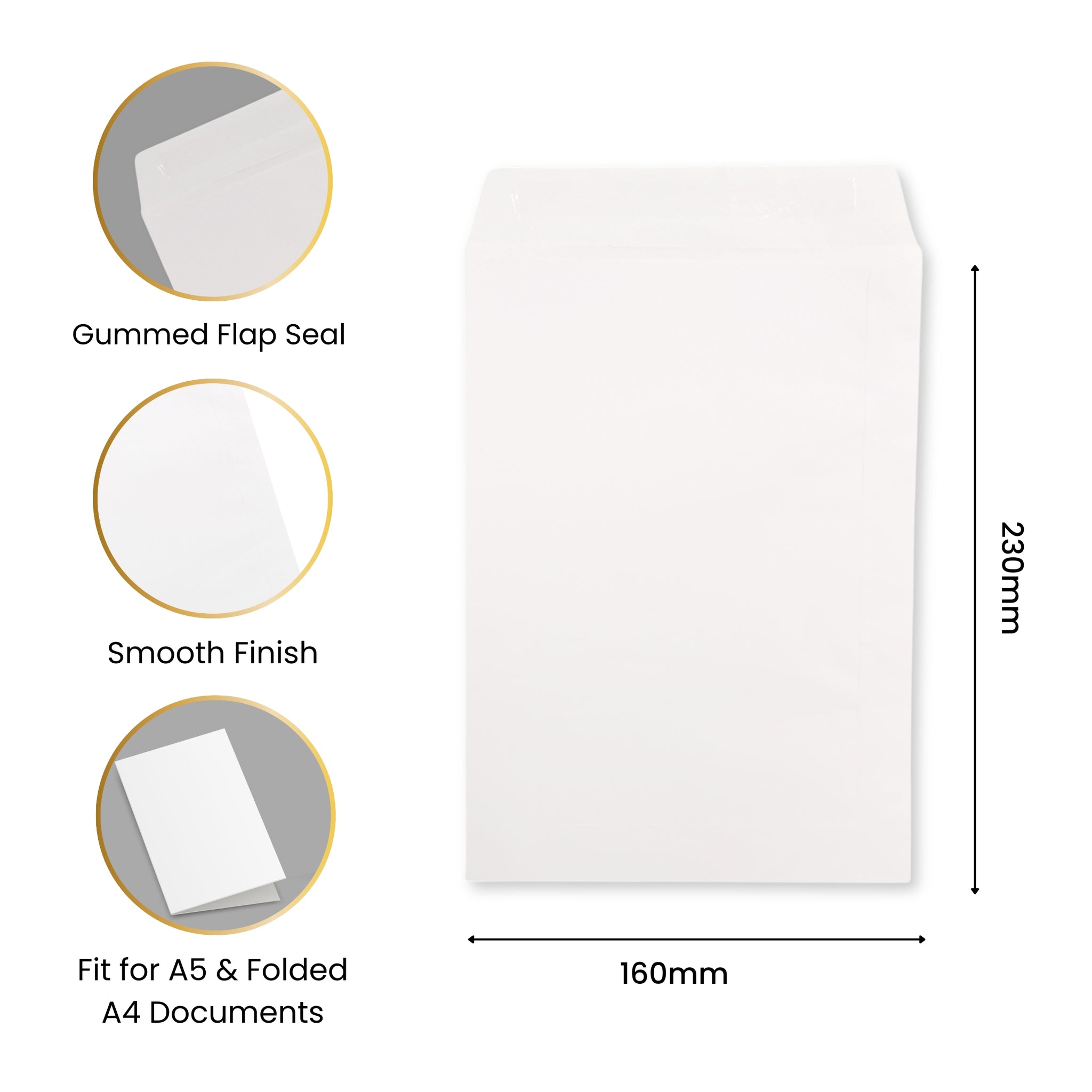 Pack of 500 C5 White Envelopes