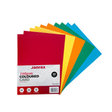 Pack of 50 A5 Assorted Primary Coloured Card 160gsm Sheets