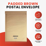 Bubble Lined Size 2/E Padded Brown Postal Envelope by Janrax
