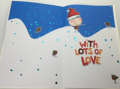 Dad Super Duper Humour Christmas Card With Badge Loved To Bits 
