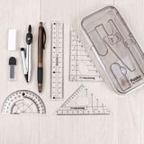 Two Layers Zinc Alloy Compass Divider with Pen Ruler Math Set