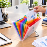 13 Part DL Rainbow Coloured Tabs Expanding File with Elastic Closure