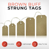 Pack of 50 Brown Buff Strung Tags 54mm x 30mm
