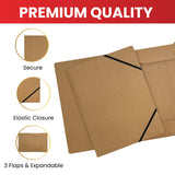 A4 Kraft Card 3 Flap Folder With Elastic Closure