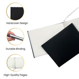 100 Pages Plain Cover Black Autograph Book – School Leavers Signature, End of Term Memory Book