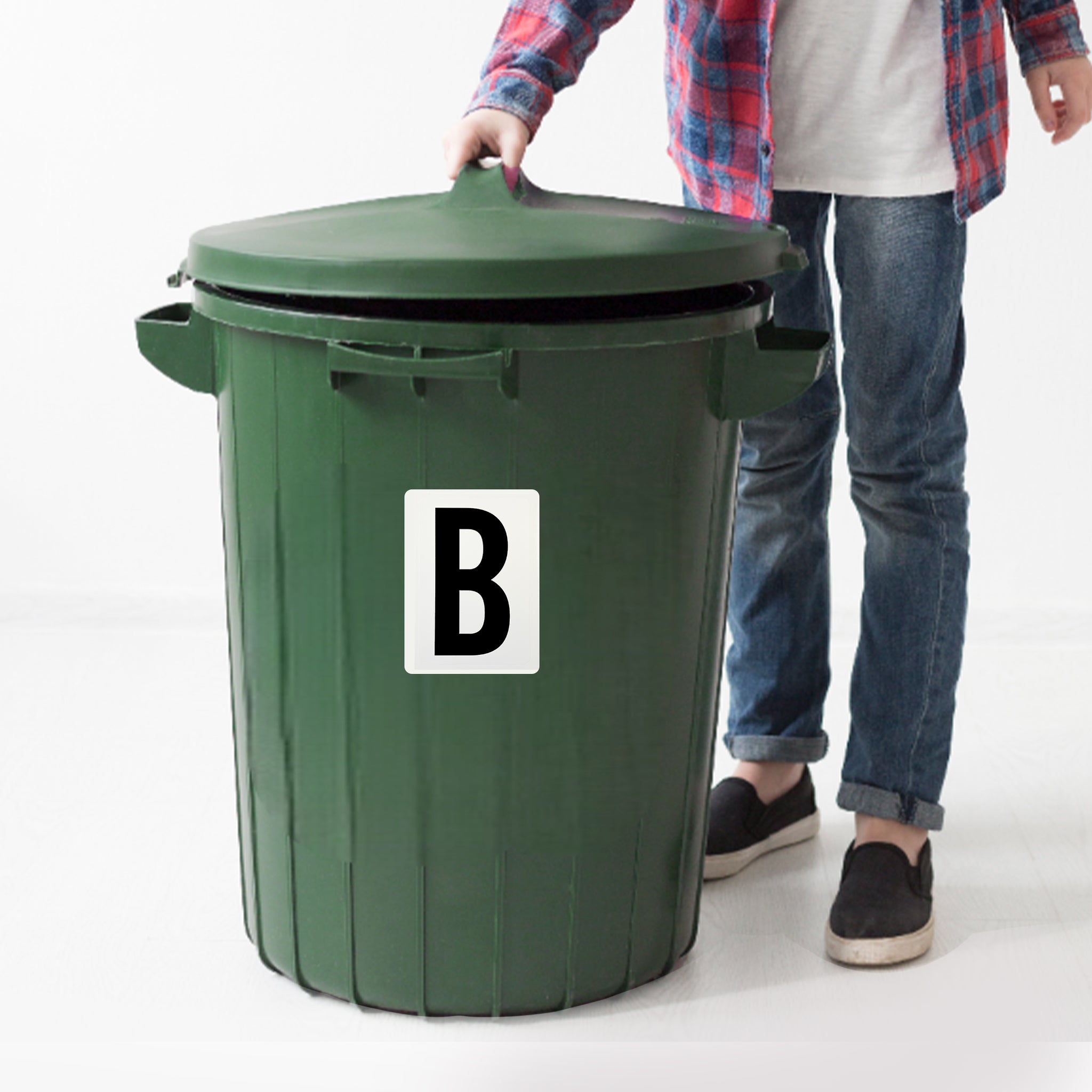 Waterproof Wheelie Bin Black Number 9 Sticker