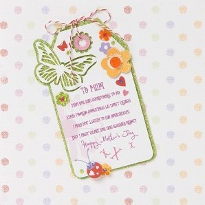 Mum Tag With Lovely Verse New Handmade Luxury Mother's Day Card