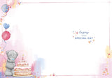 Bear Stood On Chair By Cake Celebration Birthday Card