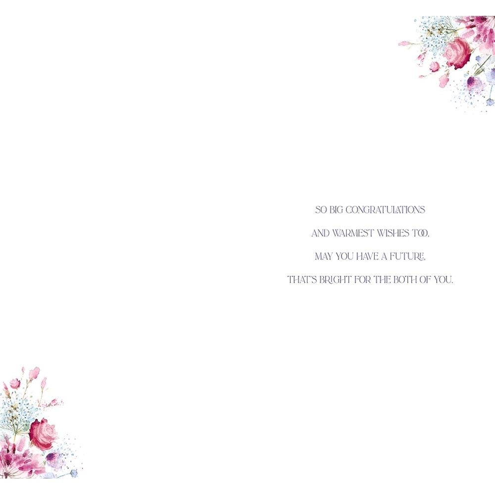Floral Design Engagement Congratulations Card