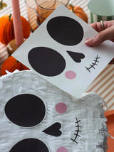 White Skull Shaped Pinata With Face Stickers Sp0210