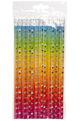 Pack of 12 Laughing Face Design Pencils with Eraser