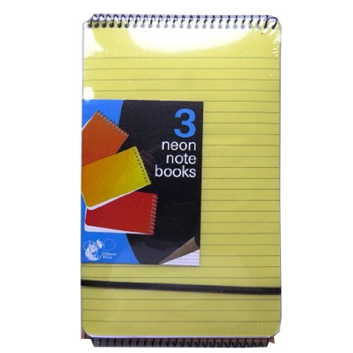 Neon Note Books 210mm x 128mm (3 Pack) {DC}