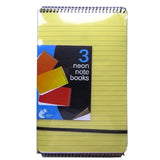 Neon Note Books 210mm x 128mm (3 Pack) {DC}