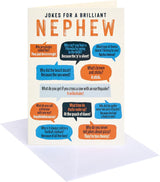 Joke List Speech Bubbles Design Nephew Birthday Card